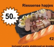 Foto bij Riessense hapjes ACTIE (50 hapjes + gratis stokbrood )