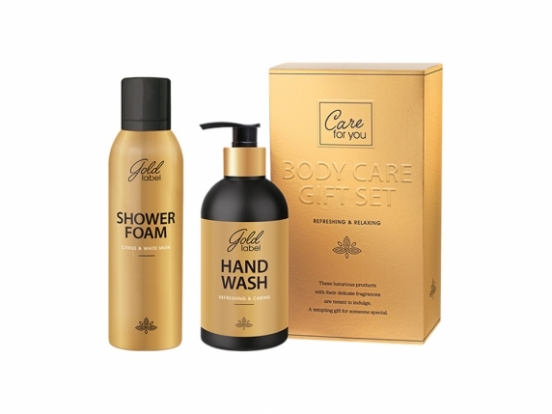 Foto van Care for you Giftset showerfoam & handwash, goud (361)